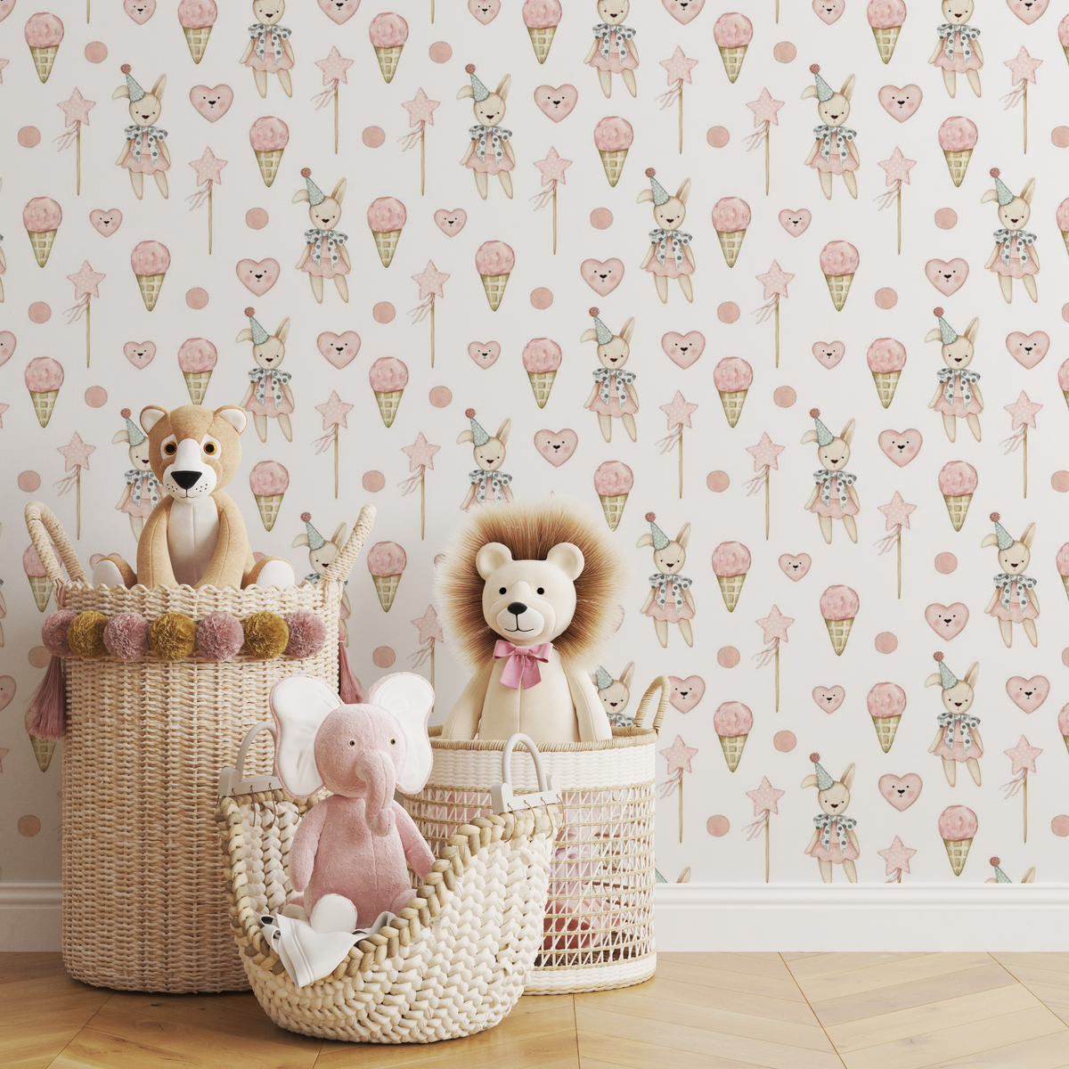 Bunny & Icecream Wall Paper