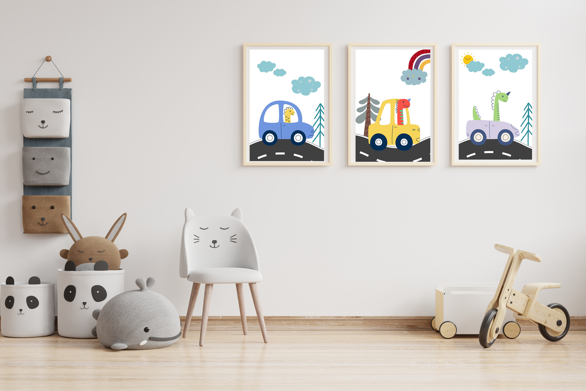 Dino Car Wall Art