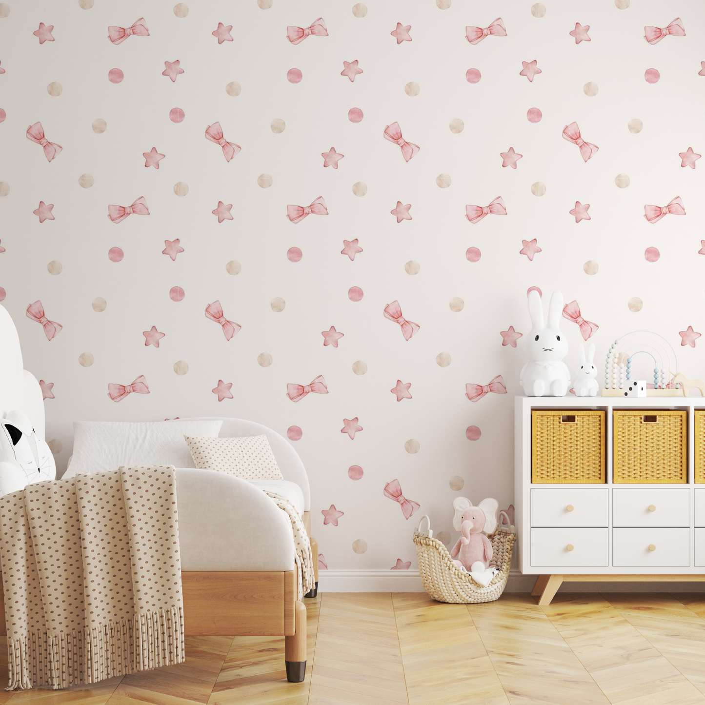 Star And Bows  Wall Paper