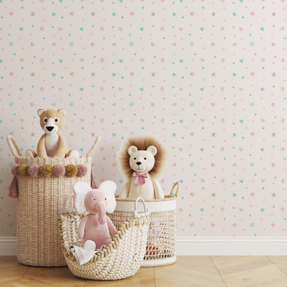 Stars & Heart  Wall Paper